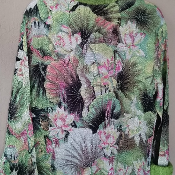 NWT  Crush Reversible Floral Design Jacket Reversible Lime Green - Picture 4 of 8